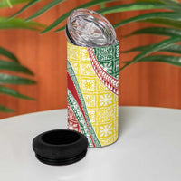 Hawaiian Quilt Pattern 4 in 1 Can Cooler Tumbler Special Color Mixed - Polynesian Pride