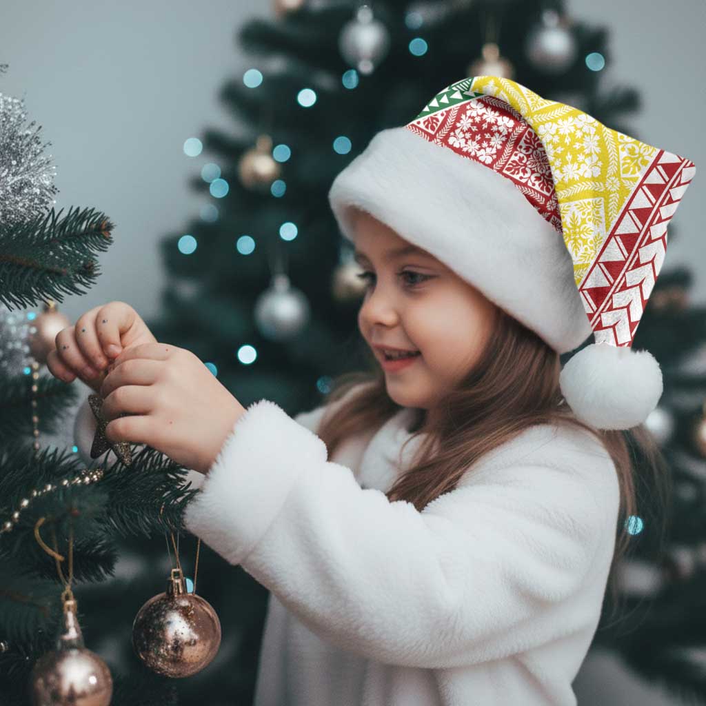 Hawaiian Quilt Pattern Christmas Santa Hat Special Color Mixed - Polynesian Pride