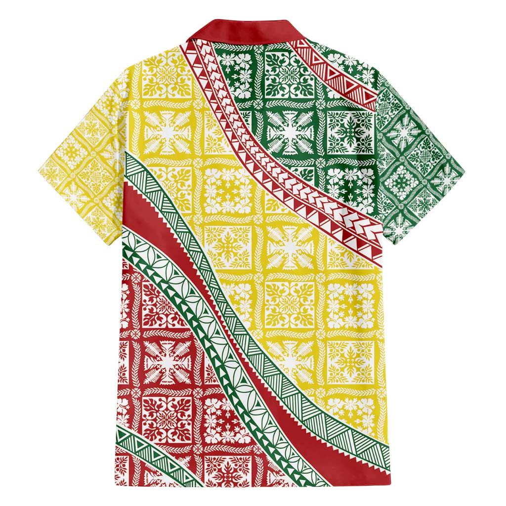 Hawaiian Quilt Pattern Family Matching Puletasi and Hawaiian Shirt Special Color Mixed - Polynesian Pride