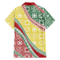 Hawaiian Quilt Pattern Family Matching Summer Maxi Dress and Hawaiian Shirt Special Color Mixed - Polynesian Pride