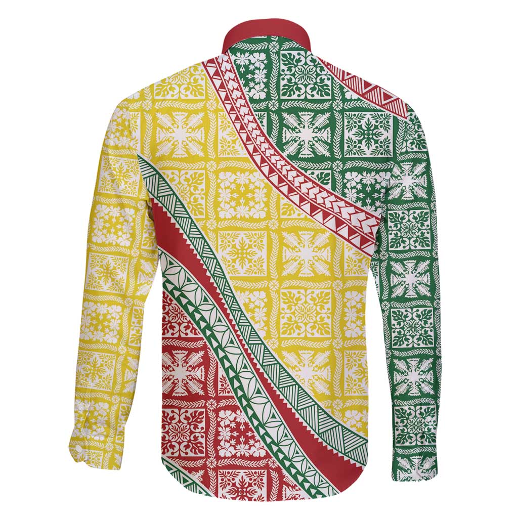 Hawaiian Quilt Pattern Family Matching Tank Maxi Dress and Hawaiian Shirt Special Color Mixed - Polynesian Pride