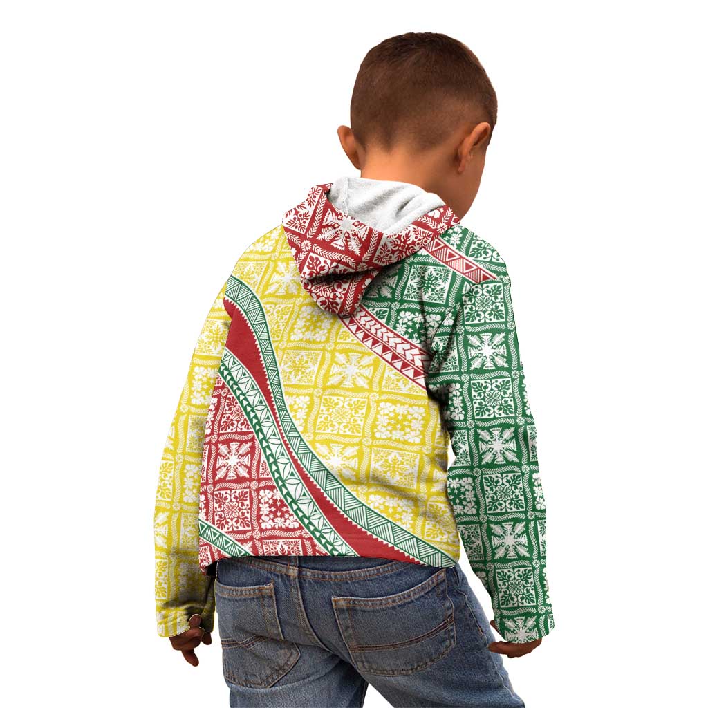 Hawaiian Quilt Pattern Kid Hoodie Special Color Mixed - Polynesian Pride