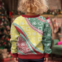 Hawaiian Quilt Pattern Kid Ugly Christmas Sweater Special Color Mixed - Polynesian Pride
