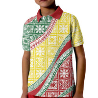 Hawaiian Quilt Pattern Kid Polo Shirt Special Color Mixed - Polynesian Pride