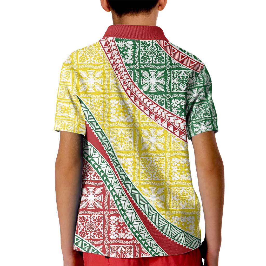 Hawaiian Quilt Pattern Kid Polo Shirt Special Color Mixed - Polynesian Pride