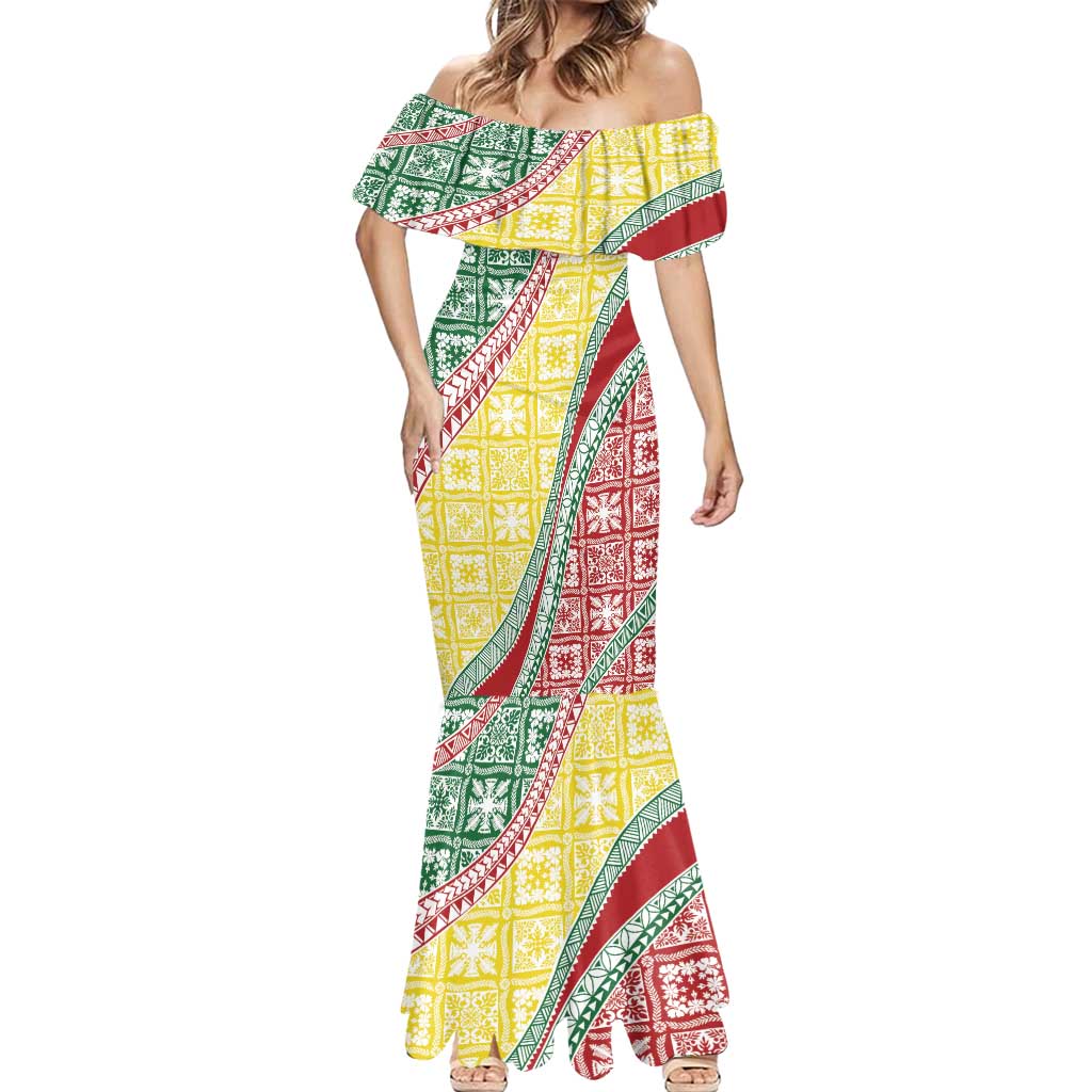 Hawaiian Quilt Pattern Mermaid Dress Special Color Mixed - Polynesian Pride