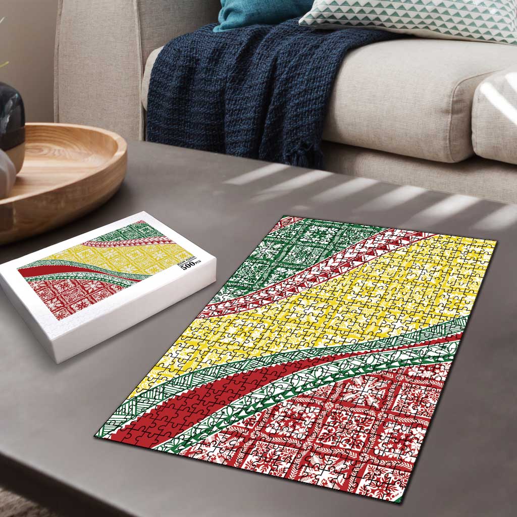 Hawaiian Quilt Pattern Puzzle Special Color Mixed - Polynesian Pride