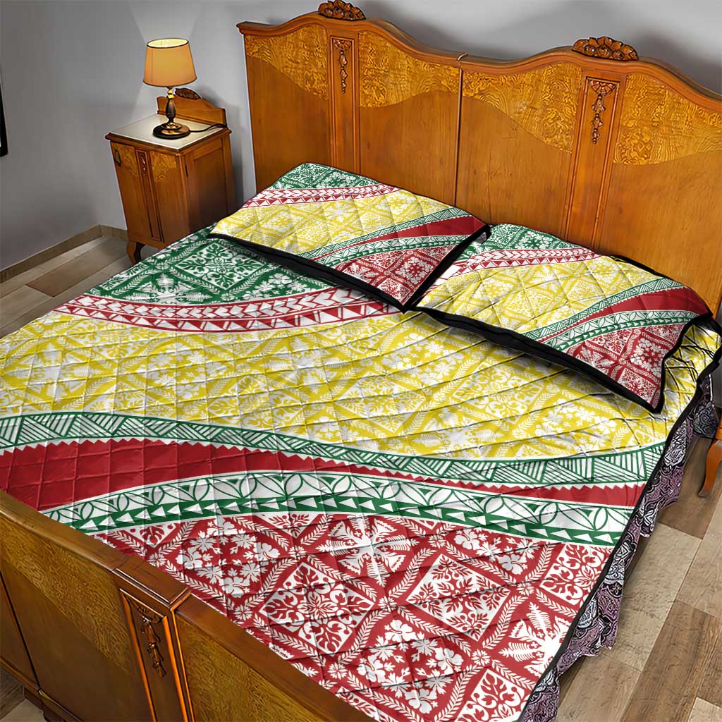 Hawaiian Quilt Pattern Quilt Bed Set Special Color Mixed - Polynesian Pride