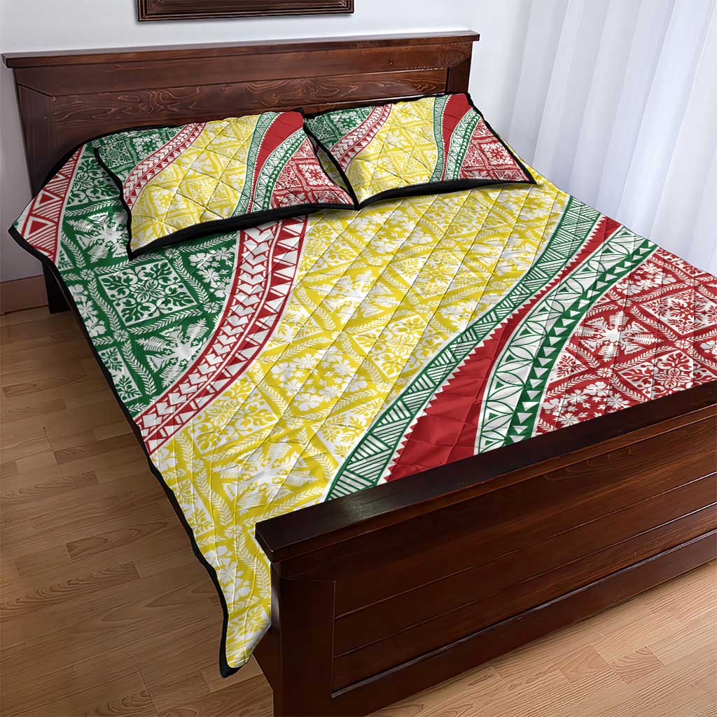 Hawaiian Quilt Pattern Quilt Bed Set Special Color Mixed - Polynesian Pride