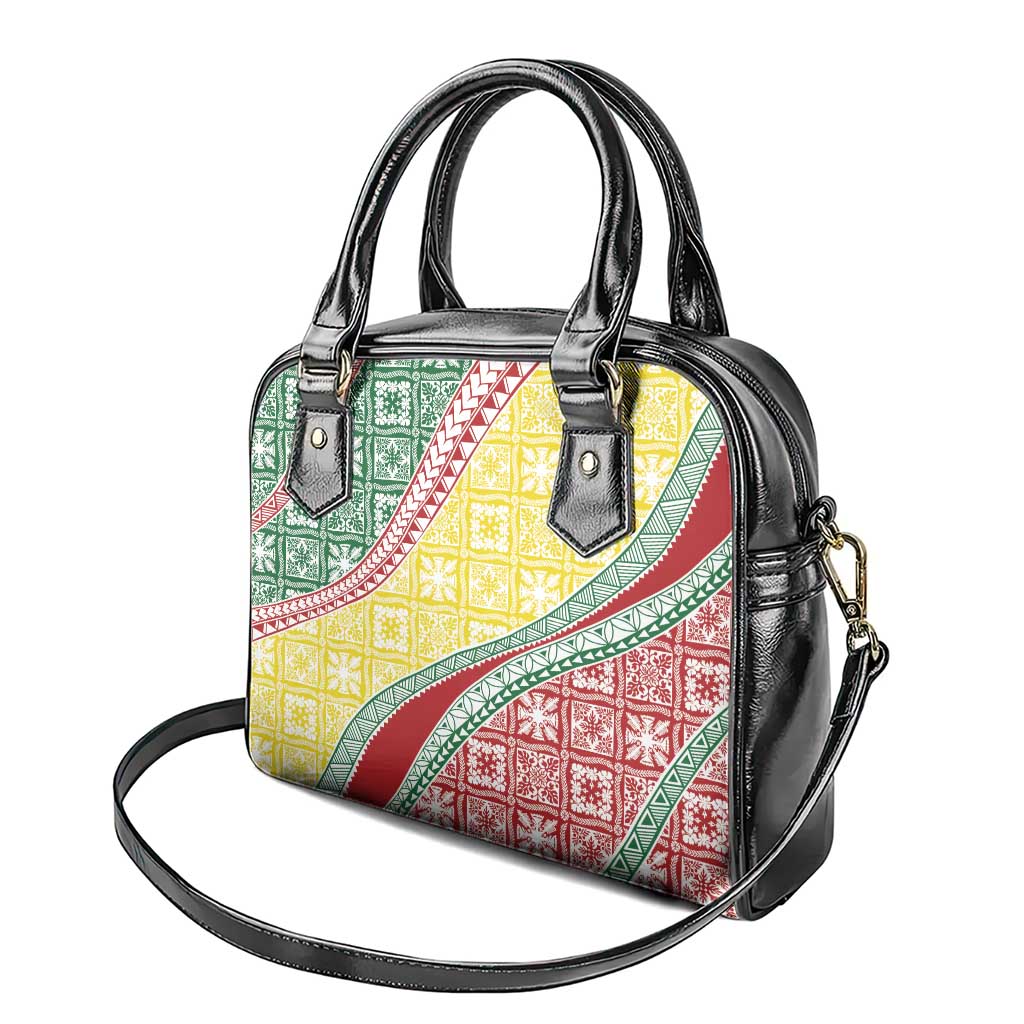 Hawaiian Quilt Pattern Shoulder Handbag Special Color Mixed - Polynesian Pride