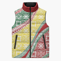 Hawaiian Quilt Pattern Sleeveless Puffer Jacket Special Color Mixed - Polynesian Pride