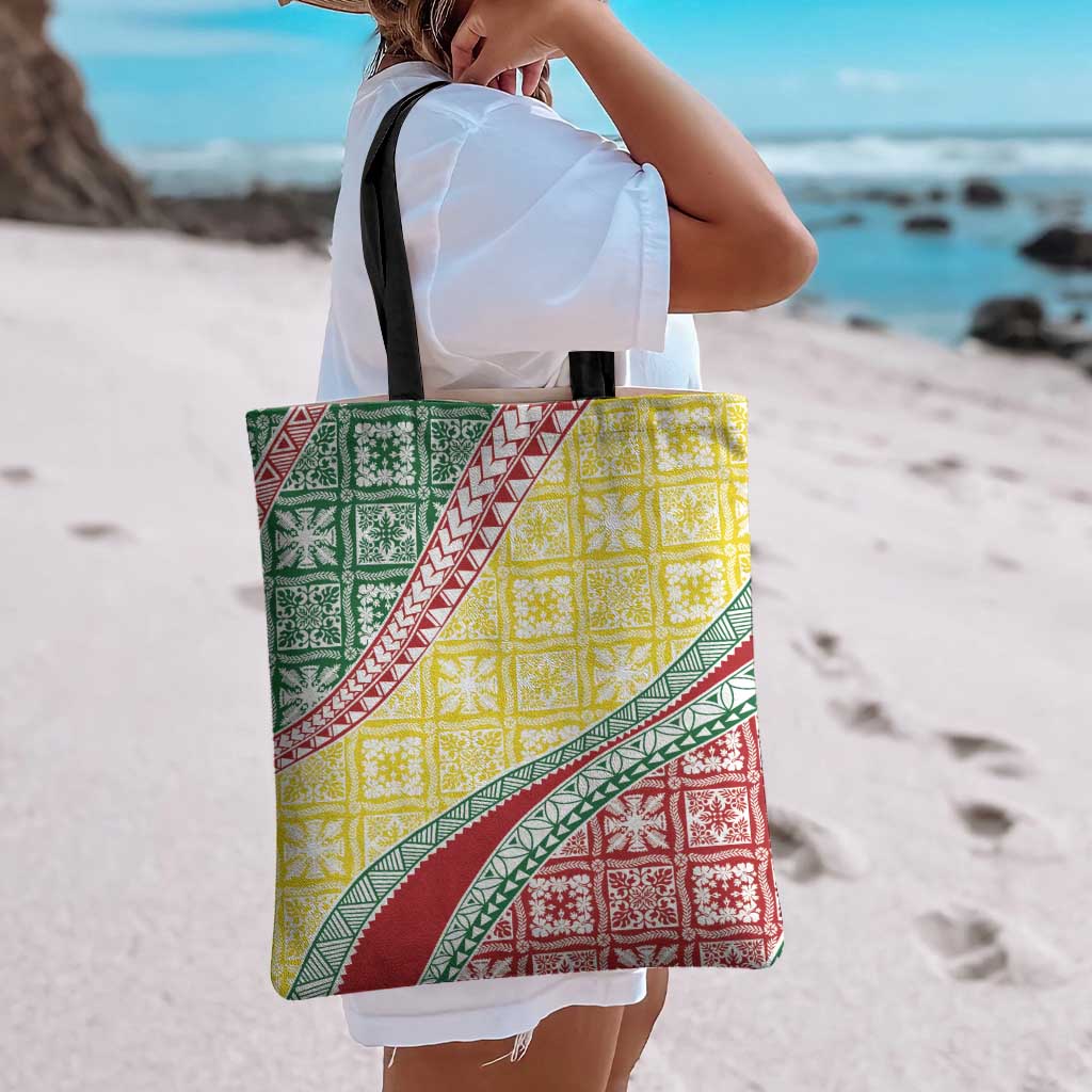 Hawaiian Quilt Pattern Tote Bag Special Color Mixed - Polynesian Pride