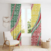 Hawaiian Quilt Pattern Window Curtain Special Color Mixed - Polynesian Pride