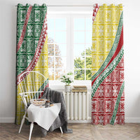 Hawaiian Quilt Pattern Window Curtain Special Color Mixed - Polynesian Pride