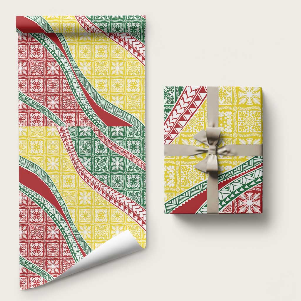 Hawaiian Quilt Pattern Wrapping Paper Special Color Mixed - Polynesian Pride