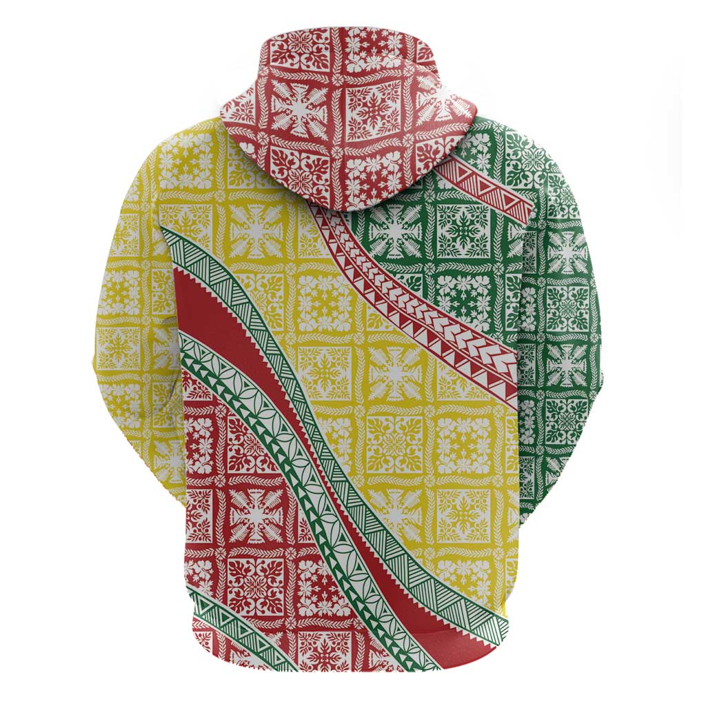 Hawaiian Quilt Pattern Zip Hoodie Special Color Mixed - Polynesian Pride