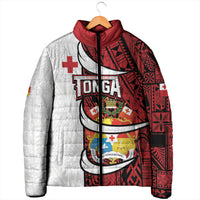 Custom Rugby Tonga 2026 Padded Jacket Ngatu Pattern Special Version LT01 - Polynesian Pride