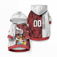 Custom Rugby Tonga 2026 Pet Hoodie Ngatu Pattern Special Version LT01 Pullover Red - Polynesian Pride