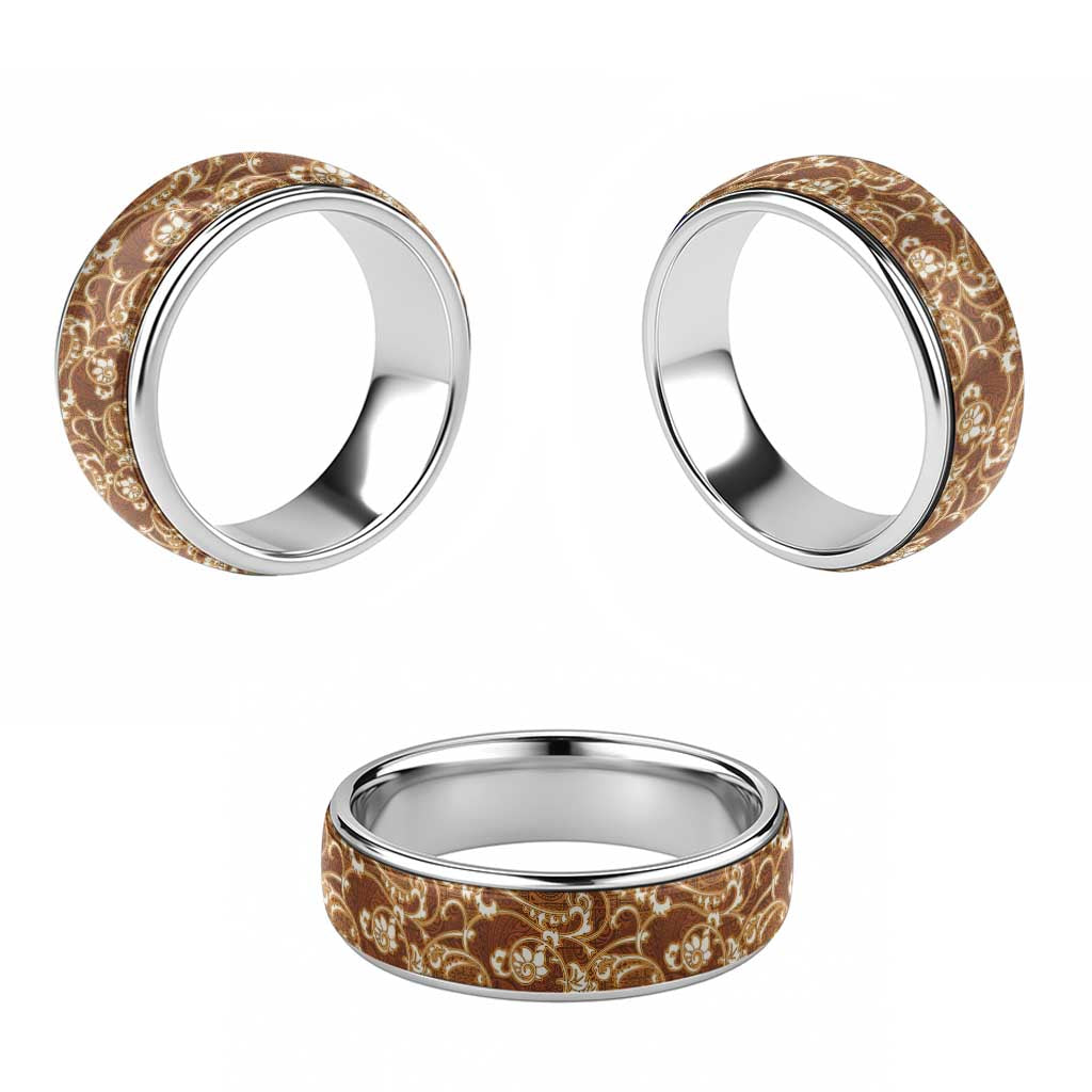 Fiji Masi Classic Ring Bula Fijian Masi Tapa Vintage Style - Polynesian Pride