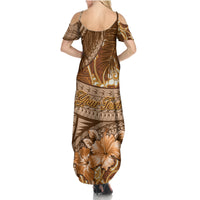 Personalised Fiji Masi Summer Maxi Dress Bula Fijian Masi Tapa Vintage Style LT01 - Polynesian Pride