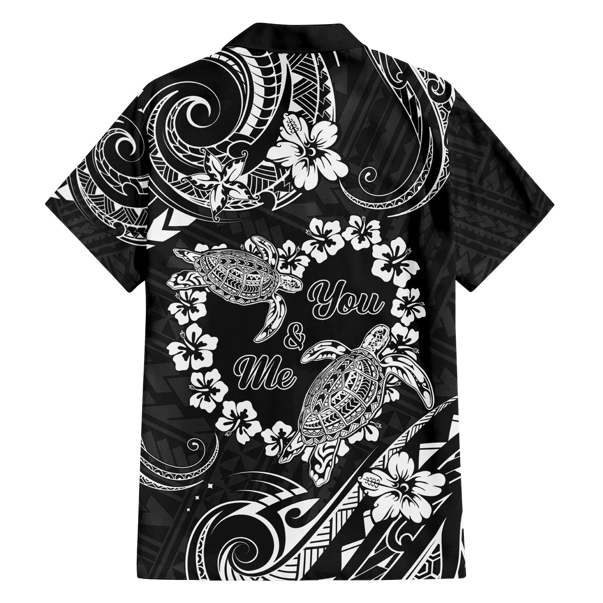 Polynesian Turtle Valentine Family Matching Off Shoulder Long Sleeve Dress and Hawaiian Shirt You And Me Hibiscus Heart LT01 - Polynesian Pride