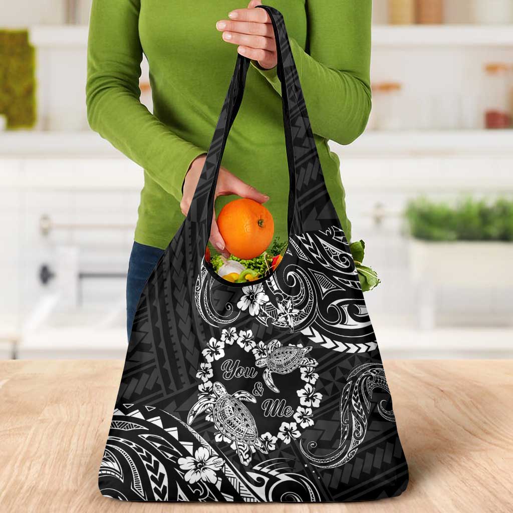 Polynesian Turtle Valentine Grocery Bag You And Me Hibiscus Heart