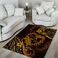 Polynesian Turtle Valentine Area Rug You And Me Gold Hibiscus Heart LT01 - Polynesian Pride