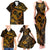 Polynesian Turtle Valentine Family Matching Tank Maxi Dress and Hawaiian Shirt You And Me Gold Hibiscus Heart LT01 - Polynesian Pride