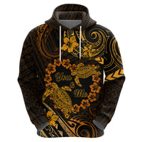 Polynesian Turtle Valentine Hoodie You And Me Gold Hibiscus Heart LT01 - Polynesian Pride
