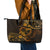 Polynesian Turtle Valentine Leather Tote Bag You And Me Gold Hibiscus Heart LT01 - Polynesian Pride