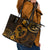 Polynesian Turtle Valentine Leather Tote Bag You And Me Gold Hibiscus Heart LT01 - Polynesian Pride