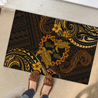 Polynesian Turtle Valentine Rubber Doormat You And Me Gold Hibiscus Heart LT01 - Polynesian Pride