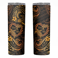 Polynesian Turtle Valentine Skinny Tumbler You And Me Gold Hibiscus Heart