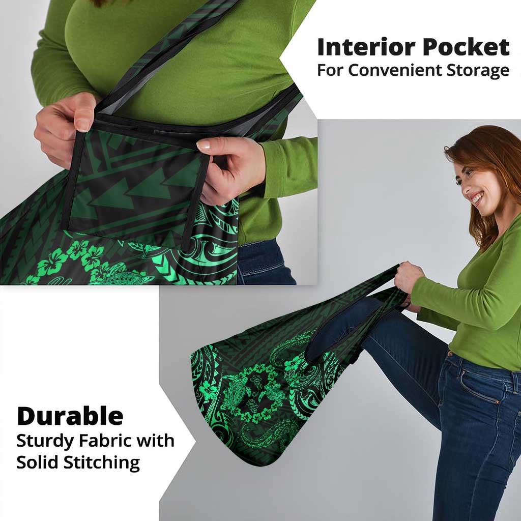 Polynesian Turtle Valentine Grocery Bag You And Me Green Hibiscus Heart