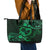 Polynesian Turtle Valentine Leather Tote Bag You And Me Green Hibiscus Heart LT01 - Polynesian Pride