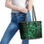 Polynesian Turtle Valentine Leather Tote Bag You And Me Green Hibiscus Heart LT01 - Polynesian Pride