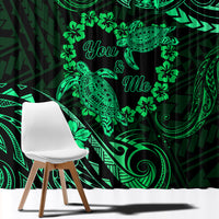 Polynesian Turtle Valentine Window Curtain You And Me Green Hibiscus Heart LT01 - Polynesian Pride
