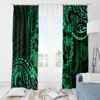 Polynesian Turtle Valentine Window Curtain You And Me Green Hibiscus Heart LT01 - Polynesian Pride