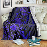 Polynesian Turtle Valentine Blanket You And Me Navy Blue Hibiscus Heart LT01 - Polynesian Pride
