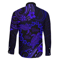 Polynesian Turtle Valentine Family Matching Mermaid Dress and Hawaiian Shirt You And Me Navy Blue Hibiscus Heart LT01 - Polynesian Pride