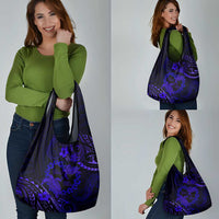 Polynesian Turtle Valentine Grocery Bag You And Me Navy Blue Hibiscus Heart