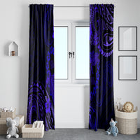 Polynesian Turtle Valentine Window Curtain You And Me Navy Blue Hibiscus Heart LT01 - Polynesian Pride