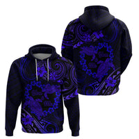 Polynesian Turtle Valentine Zip Hoodie You And Me Navy Blue Hibiscus Heart LT01 - Polynesian Pride