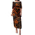 Polynesian Turtle Valentine Family Matching Puletasi and Hawaiian Shirt You And Me Orange Hibiscus Heart LT01 Mom's Dress Orange - Polynesian Pride