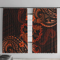 Polynesian Turtle Valentine Window Curtain You And Me Orange Hibiscus Heart LT01 With Hooks Orange - Polynesian Pride