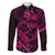 Polynesian Turtle Valentine Family Matching Mermaid Dress and Hawaiian Shirt You And Me Pink Hibiscus Heart LT01 Dad's Shirt - Long Sleeve Pink - Polynesian Pride