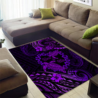 Polynesian Turtle Valentine Area Rug You And Me Purple Hibiscus Heart LT01 - Polynesian Pride