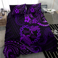 Polynesian Turtle Valentine Bedding Set You And Me Purple Hibiscus Heart LT01 - Polynesian Pride