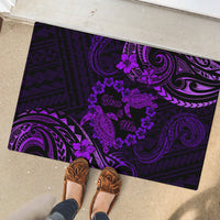 Polynesian Turtle Valentine Rubber Doormat You And Me Purple Hibiscus Heart LT01 - Polynesian Pride