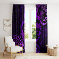 Polynesian Turtle Valentine Window Curtain You And Me Purple Hibiscus Heart LT01 - Polynesian Pride